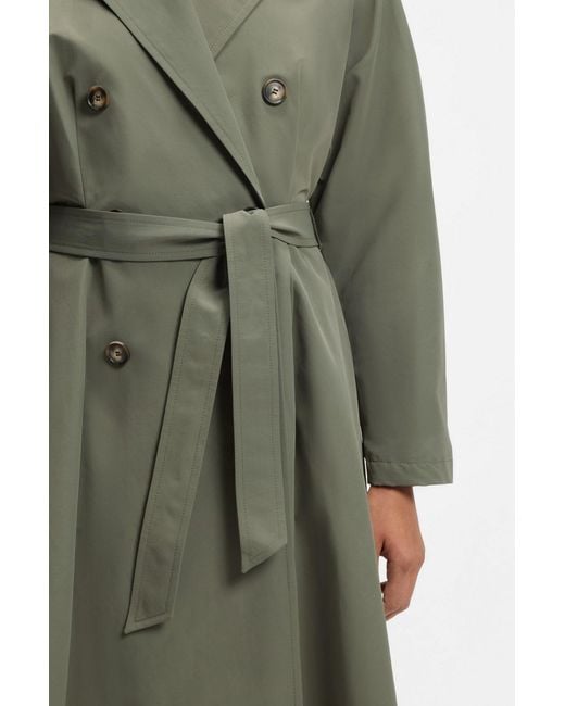 Boss Green Water-Repellent Trench Coat With Belt