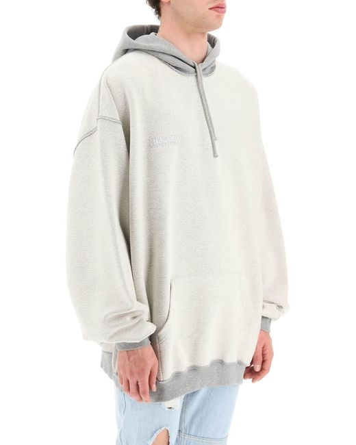 Vetements White Inside-Out Logo Embroidered Hoodie for men