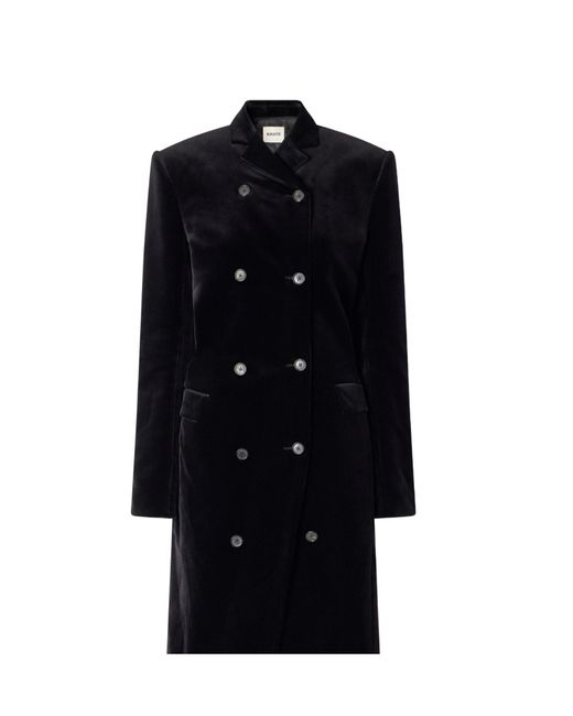 Khaite Black Rolon Coat