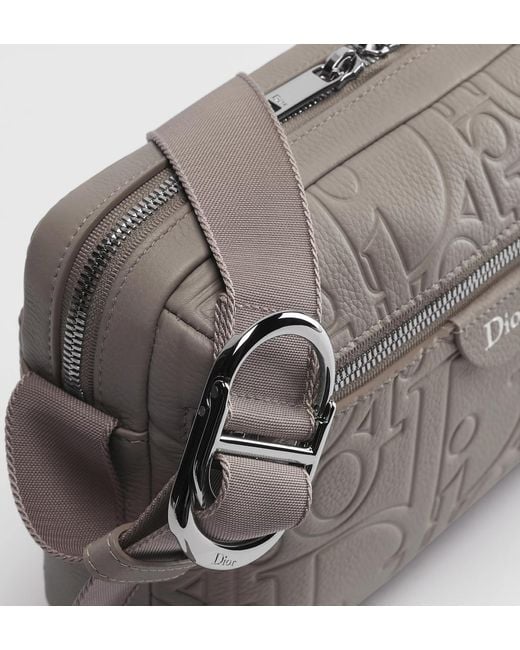 Dior Gray Rider Zipped Messenger Bag for men