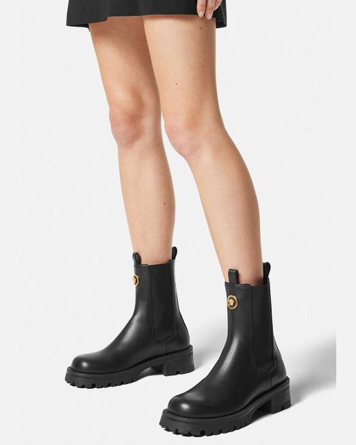 Versace Black Vagabond Slip-On Chelsea Boots