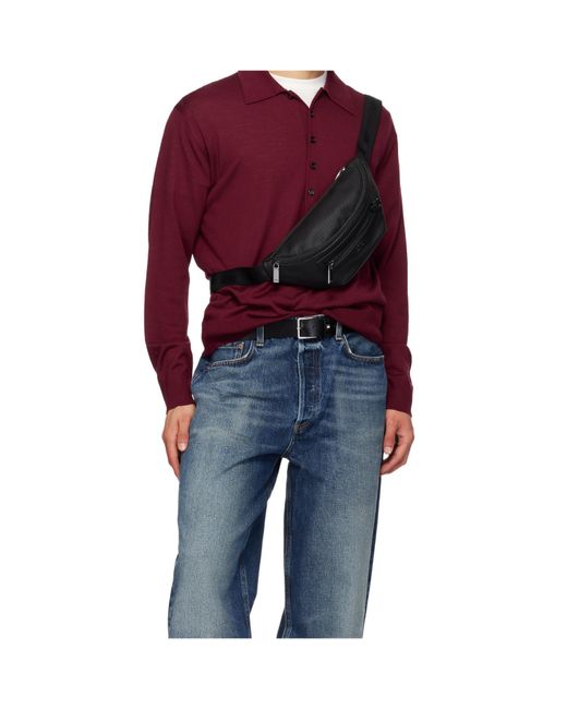 Boss Black Zip Belt Bag for men
