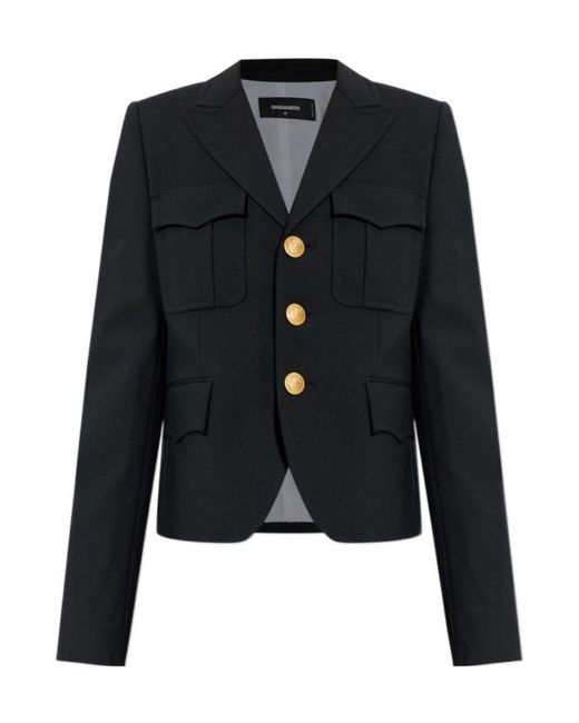 DSquared² Black Button-Up Blazer
