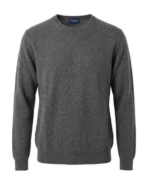 Drumohr Gray Long-Sleeved Sweater for men