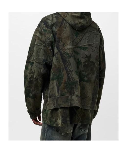 Balenciaga Green Bal Sports Logo Zip Hoodie for men