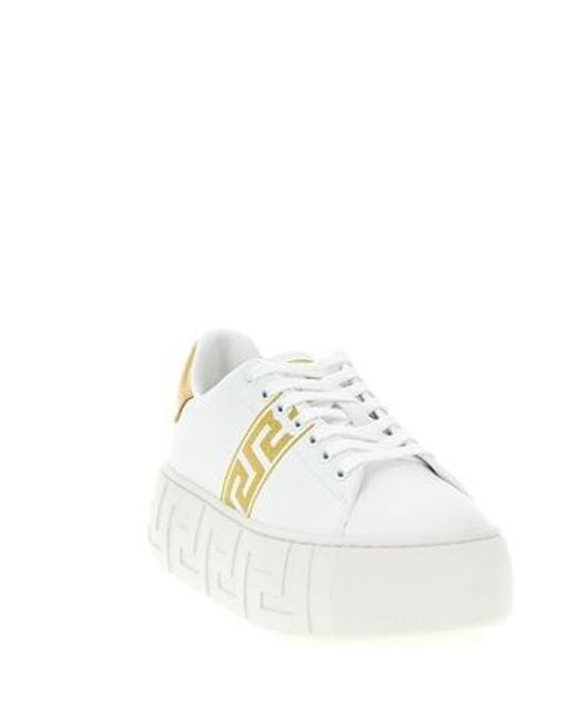 Versace White La Greca Sneakers