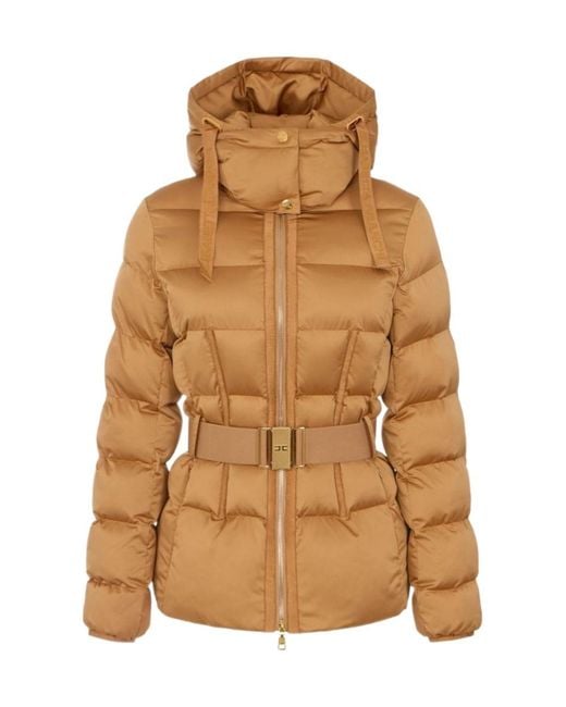 Elisabetta Franchi Brown Down Jacket