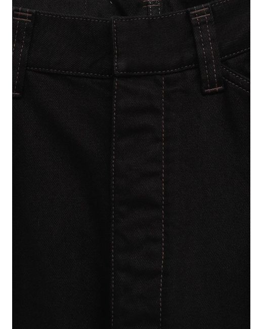 Lemaire Black Contrast-Stitch Straight-Leg Trousers for men