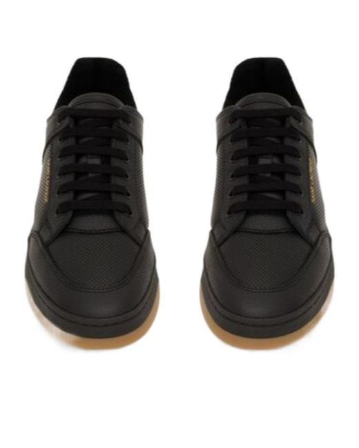 Saint Laurent Black Grained Sneakers for men