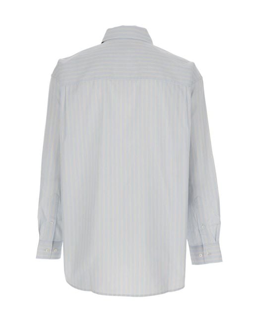 DUNST White Oversized Striped Shirt for men
