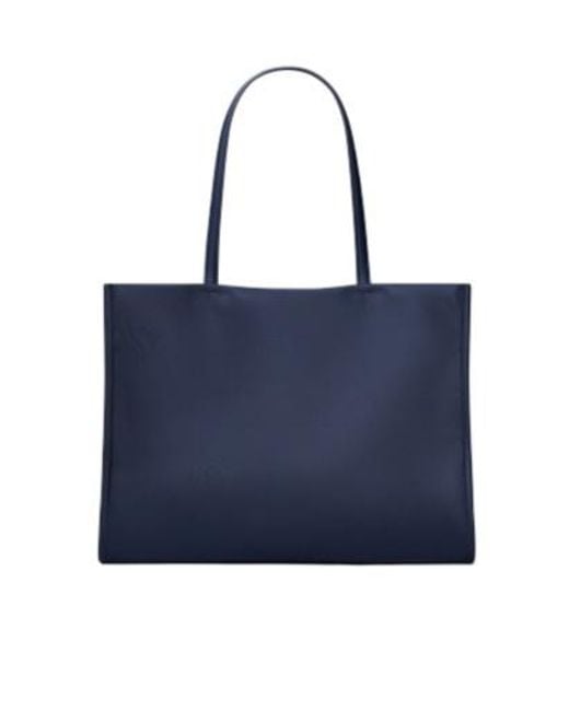 Tory Burch Blue Medium Ella Logo-Embossed Tote Bag