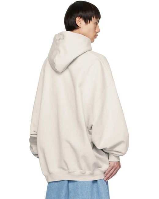 Vetements Natural Logo-Print Drawstring Hoodie for men