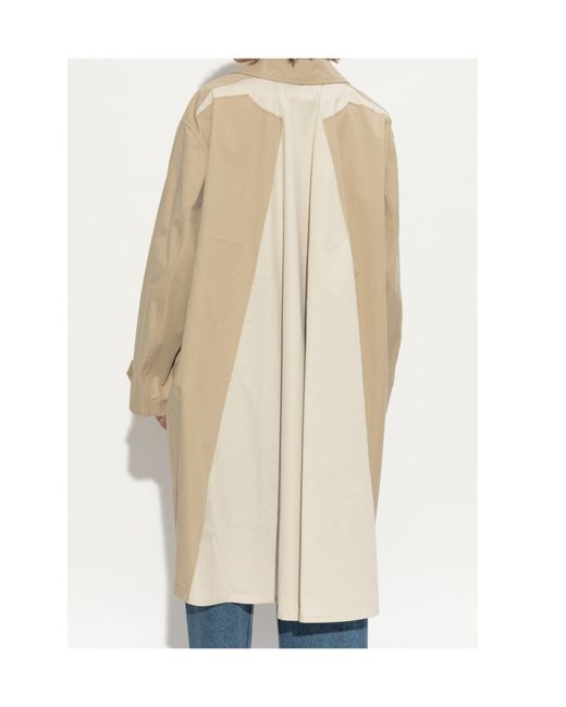 MM6 by Maison Margiela Natural Curved Hem Coat