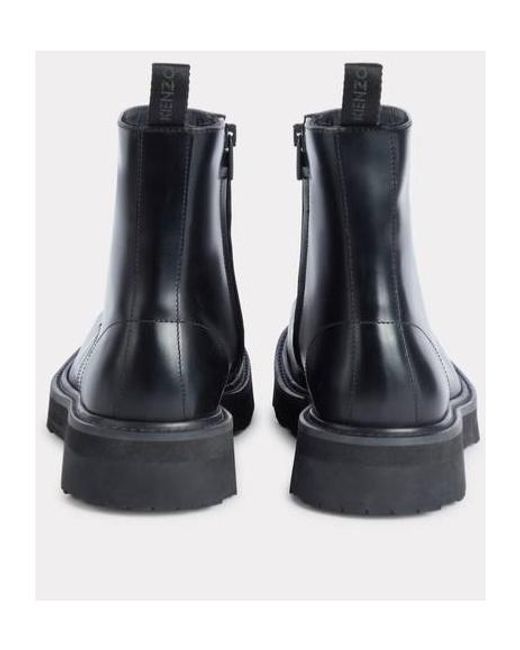 KENZO Black 'Smile' Lace Up Boots for men