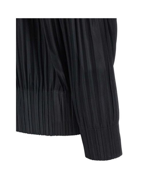 Pleats Please Issey Miyake Black Pleats Please Issey Miyake Fluffy Basics Hooded Cardigan