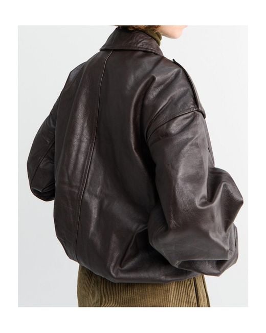 Frankie Shop Black Viper Leather Jacket