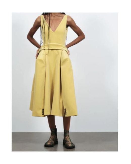 J.W. Anderson Yellow V-Neck Maxi Dress
