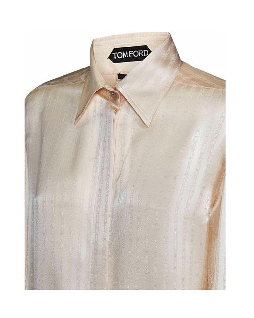 Tom Ford White Whitney Striped Fluid Shirt