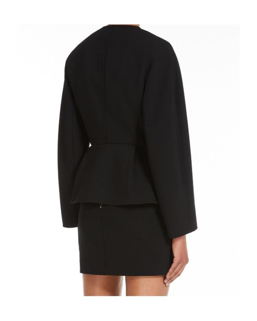 Max Mara Black Double-Breasted Long-Sleeved Jacket