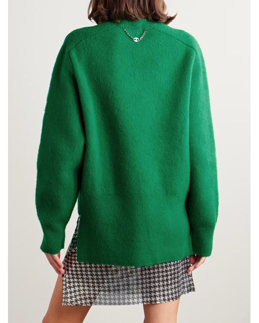 Rabanne Green Brushed Wool Sweater