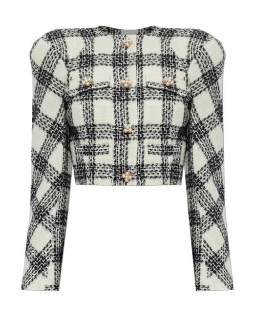 Vetements Multicolor Checked Cropped Tweed Blazer