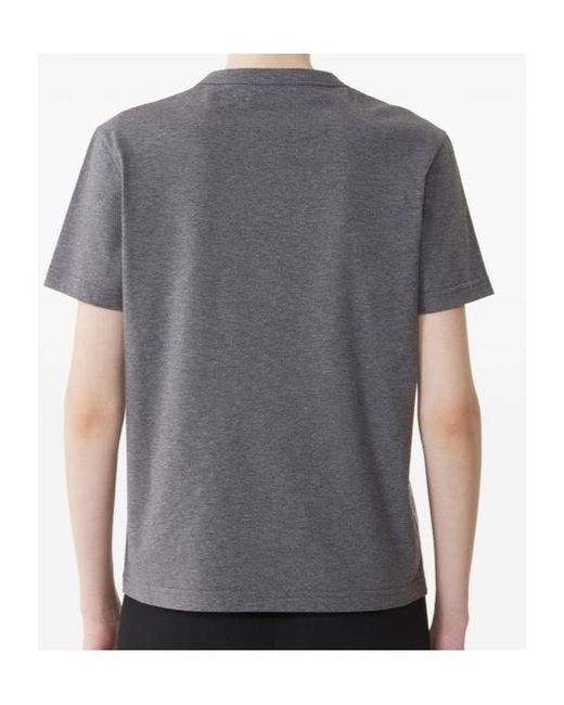 Lanvin Gray Mother And Daughter Embroidered Jersey T-Shirt