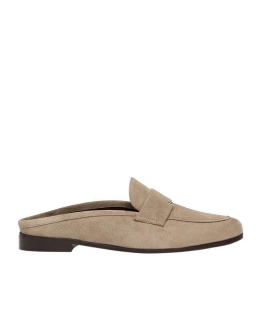Max Mara White Round Toe Mules