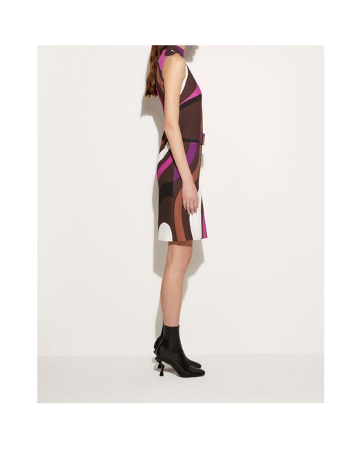 Emilio Pucci Purple Marmo-Print Mini Dress