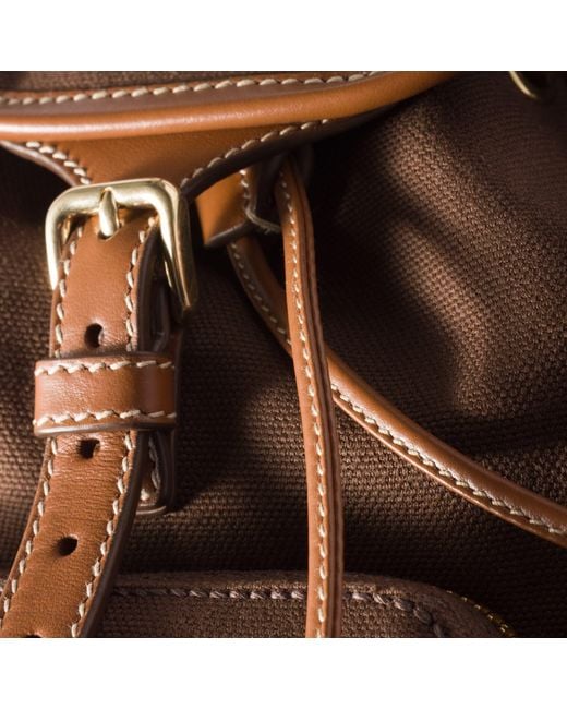 Miu Miu Brown Canvas And Leather Backpack