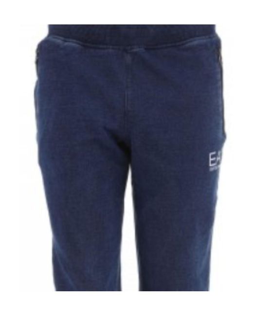EA7 Blue Logo Sweatpants for men