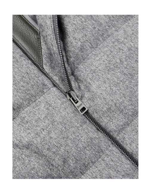 Herno Gray Long-Sleeved Zip-Up Down Jacket for men