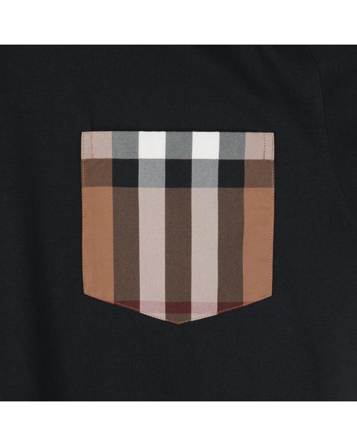 Burberry Black Vintage Check-Detailed Crewneck T-Shirt for men