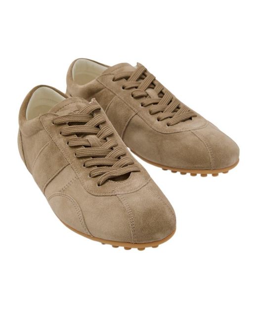 Tod's Brown Panelled Suede Sneakers