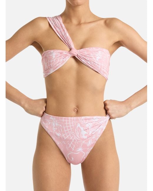 Balmain Pink Printed Lycra Swimsuit