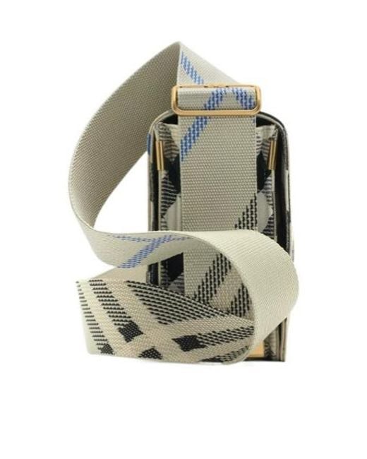 Burberry Green Trench Checked Foldover-Top Crossbody Bag for men