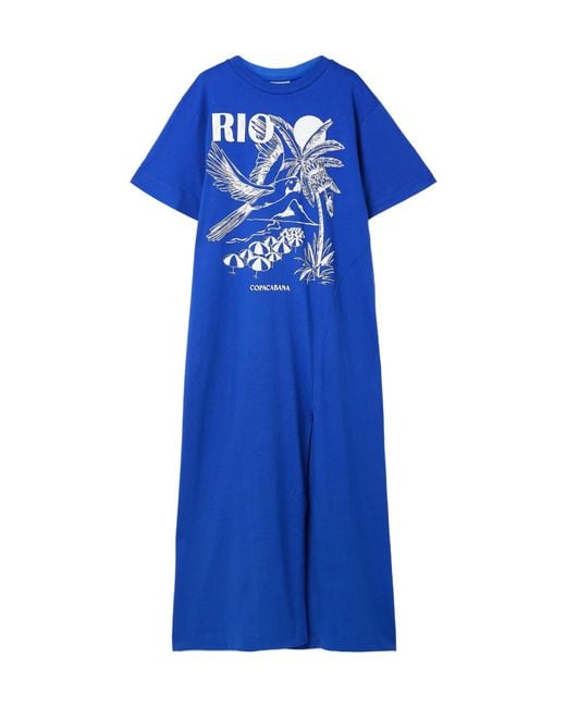 Farm Rio Blue Rio Organic Cotton Maxi Dress