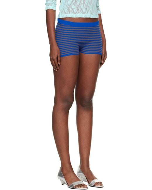 GIMAGUAS Blue Camu Striped Shorts