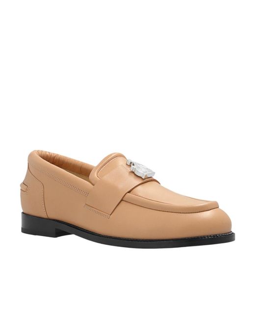 Lanvin Natural Logo Tag Round Toe Loafers