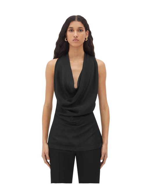 Bottega Veneta Black Fluid Draped Top