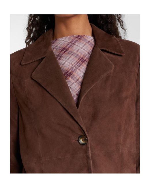 Rixo Brown Single-Breasted Long-Sleeve Coat