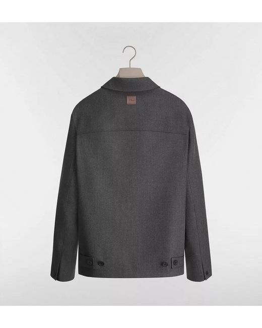 Dior Gray Workwear Jacket With Embroidery for men