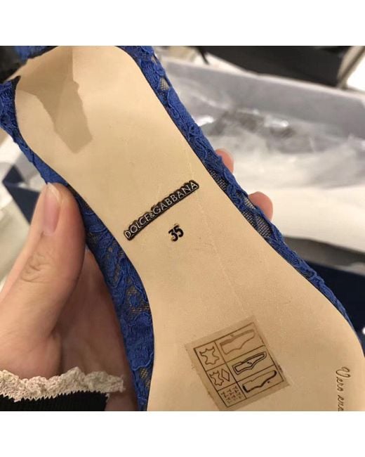 Dolce & Gabbana Blue Taormina Lace Embellished Pumps