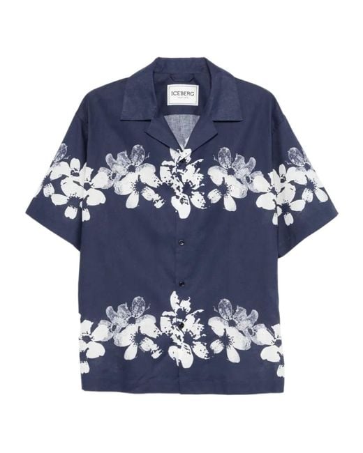 Iceberg Blue Short-Sleeved Shirt for men