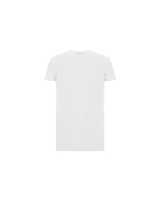 Moschino White Logo Tape Cotton T-Shirt