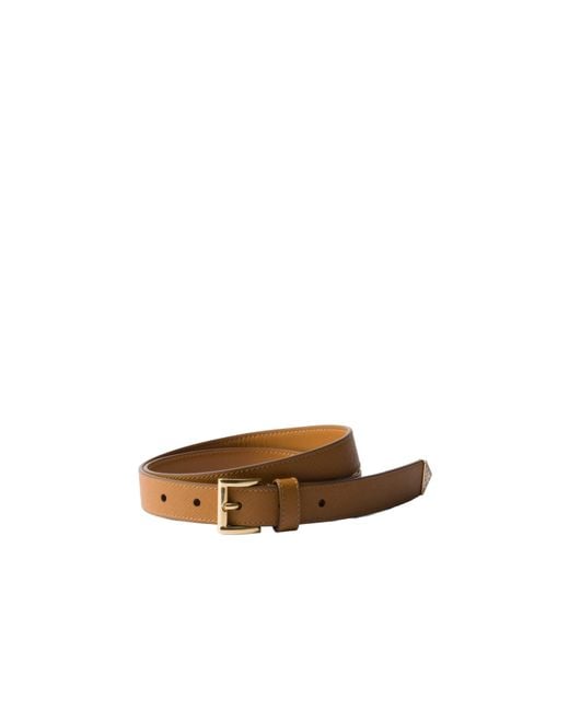Prada Brown Logo Detailed Buckled Belt