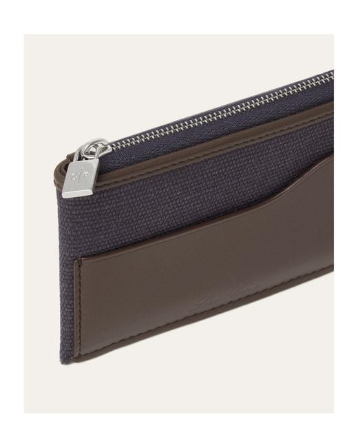Loro Piana Gray Extra Zip Pouch for men