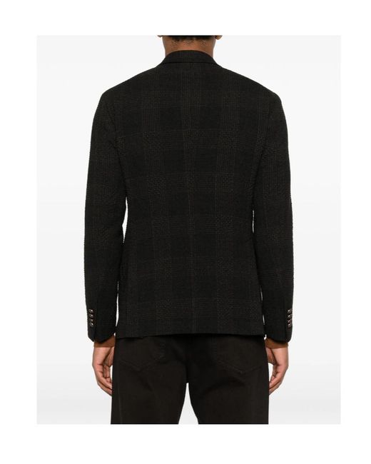 Tagliatore Black Long-Sleeve Blazer for men