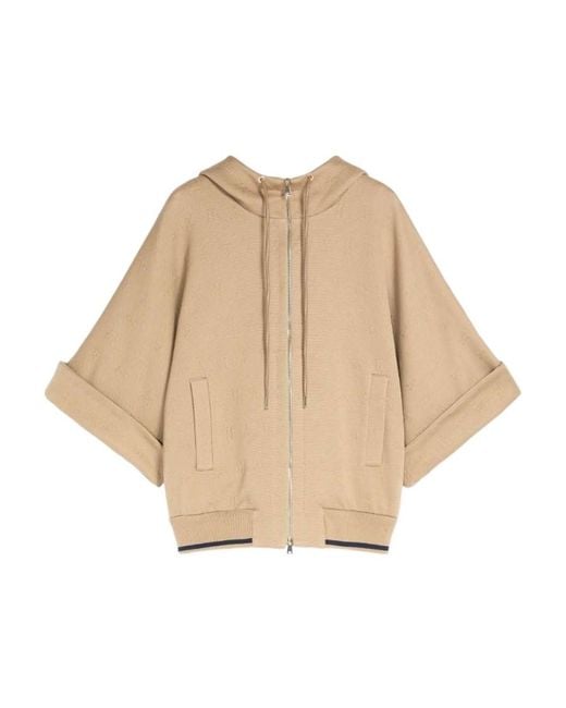 Max Mara Natural Zipper Hooded Casual Jacket