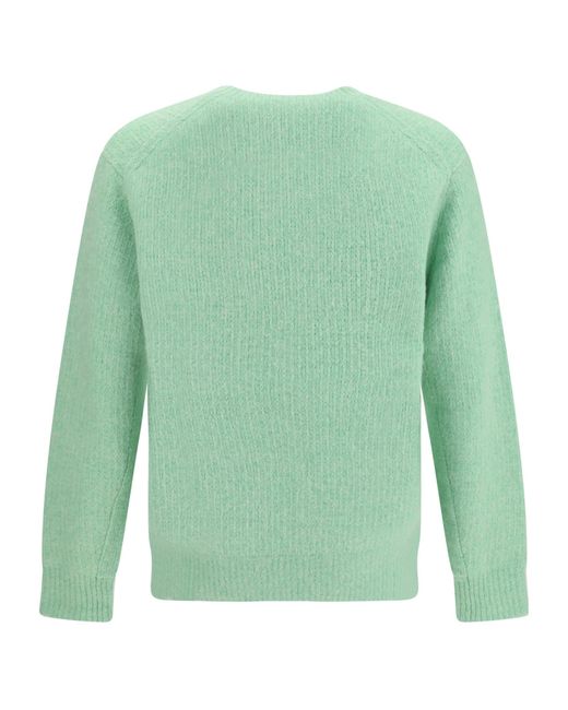sunflower Green Long-Sleeved Crew Neck Sweater for men
