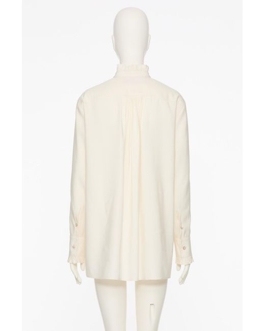 Valentino White Shappe Silk Shirt